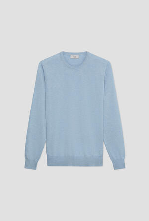 Pure cashmere crew neck ROYAL RED - Ferrante | img vers.300x/